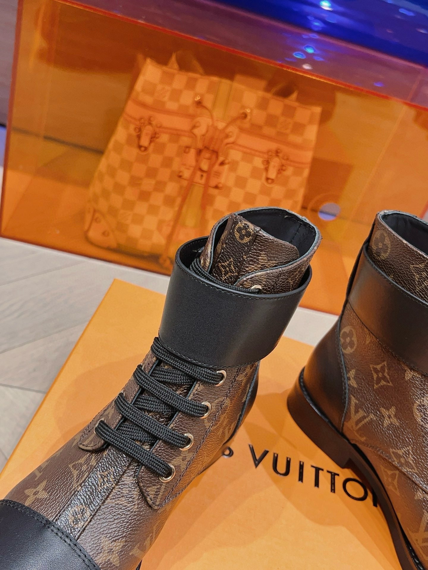 LOUIS VUITTON LV BOOTS IN BROWN MONOGRAM CANVAS MIX CALFSKIN