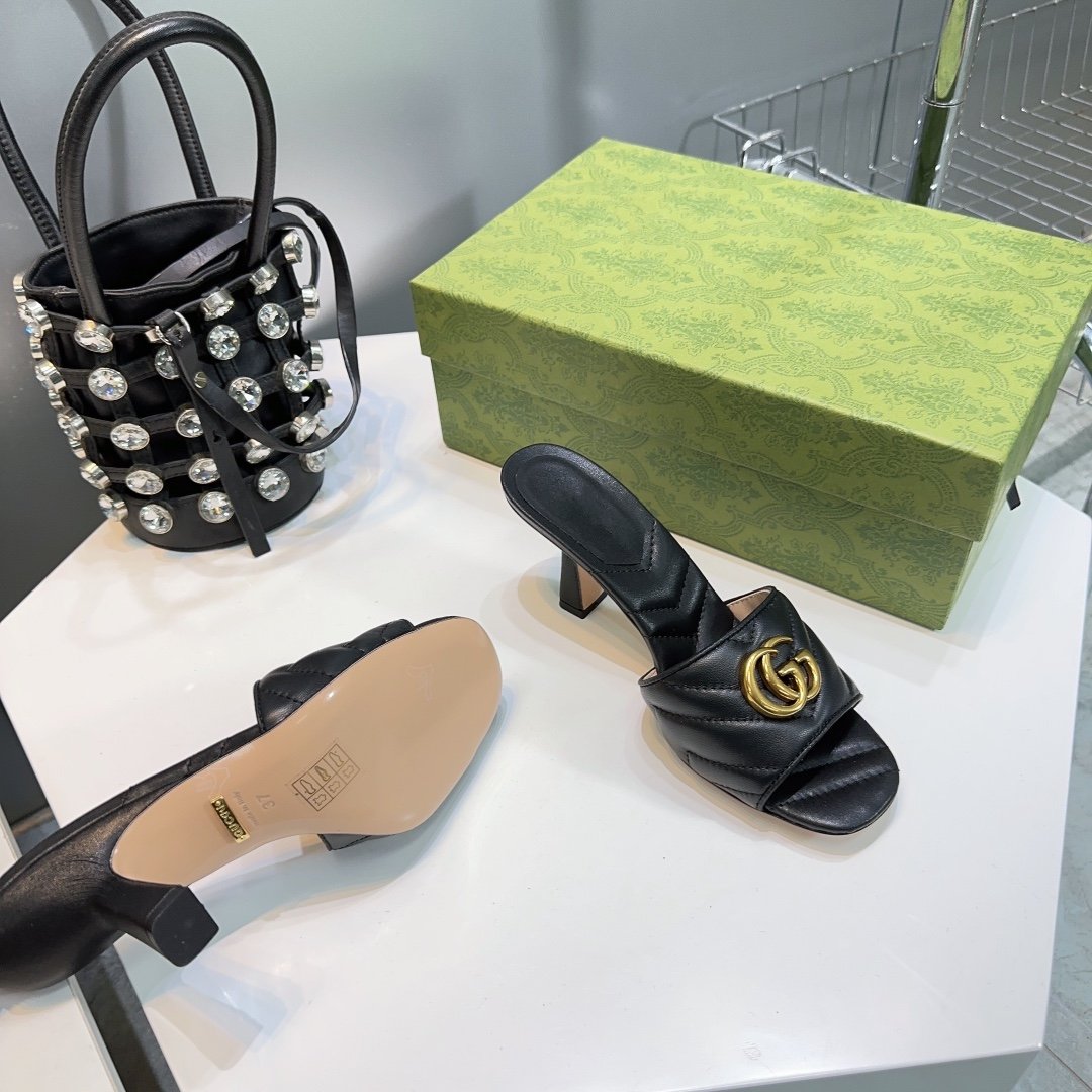 GUCCI SANDALS HIGH-HEELED BLACK