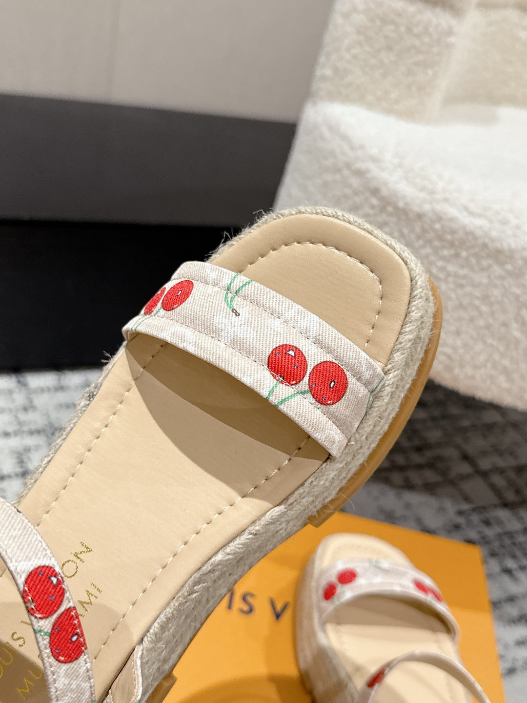LOUIS VUITTON LV PLATFORM ESPADRILLE SANDALS 25S IN NUDE DENIM