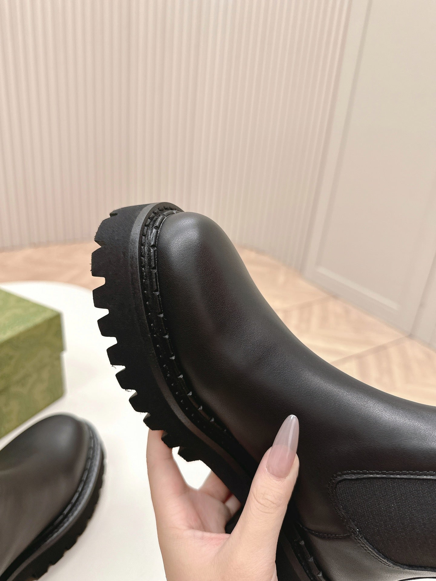 GUCCI CLASSIC MARTIN BOOTS IN BLACK IMPORTED CALFSKIN