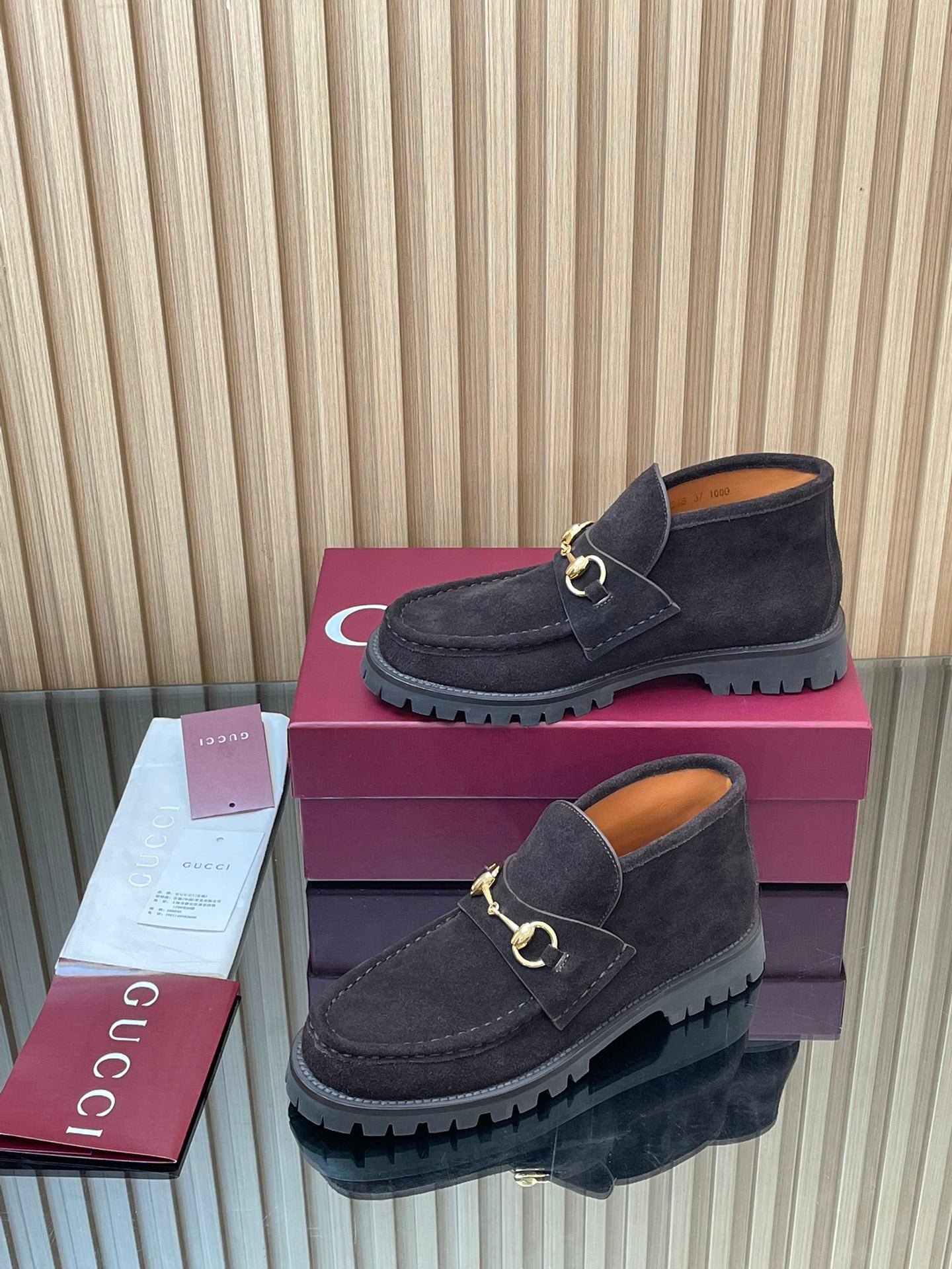 GUCCI HORSEBIT LOAFERS IN DARK PURPLE SUEDE