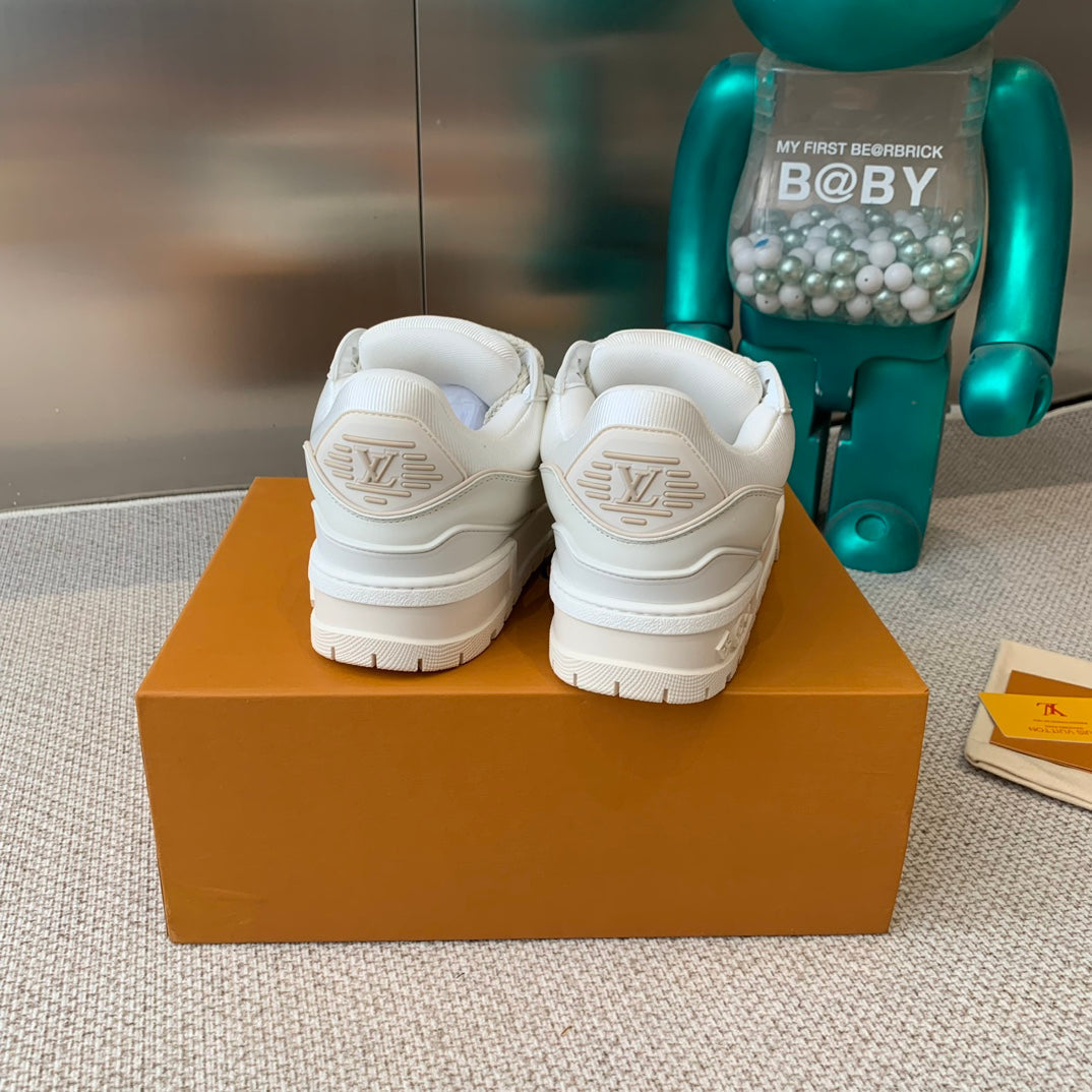 LOUIS VUITTON LV TRAINER MAXI SNEAKER IN WHITE CALFSKIN