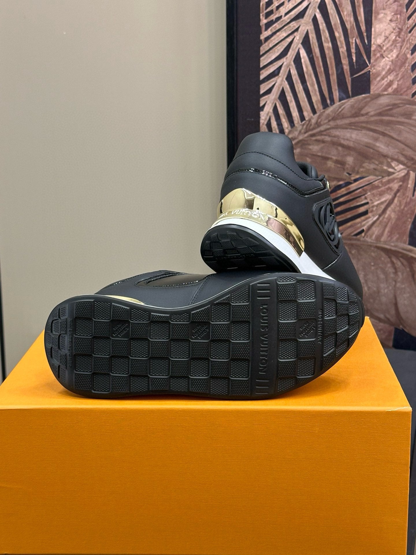 LOUIS VUITTON LV NEO RUN AWAY SNEAKER IN BLACK CALFSKIN