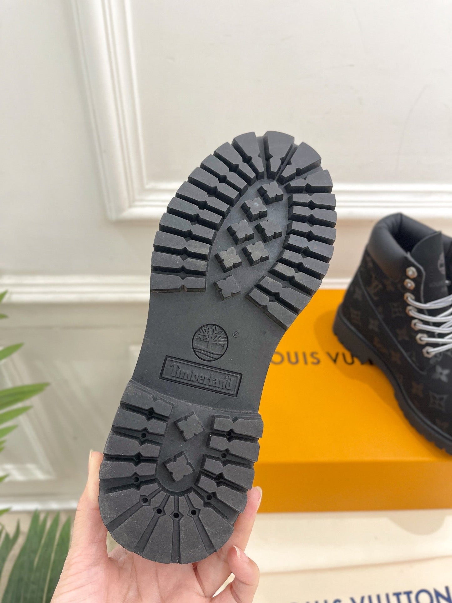 LOUIS VUITTON LV X TIMBERLAND MARTIN BOOT IN BLACK MONOGRAM SUEDE