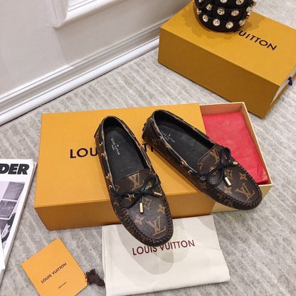 LOUIS VUITTON LV WOMEN'S DRIVER MOCCASIN IN CHOCOLATE BROWN MONOGRAM CALFSKIN