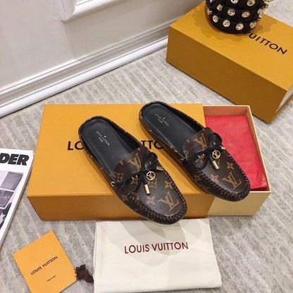 LOUIS VUITTON LV WOMEN'S EASY MULE IN CHOCOLATE BROWN MONOGRAM CALFSKIN