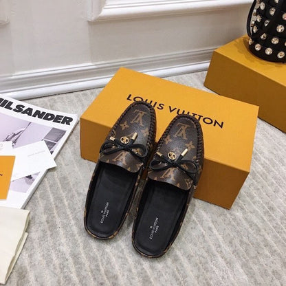 LOUIS VUITTON LV WOMEN'S EASY MULE IN CHOCOLATE BROWN MONOGRAM CALFSKIN