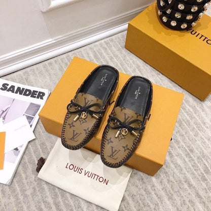 LOUIS VUITTON LV WOMEN'S EASY MULE IN CAMEL BROWN MONOGRAM CALFSKIN