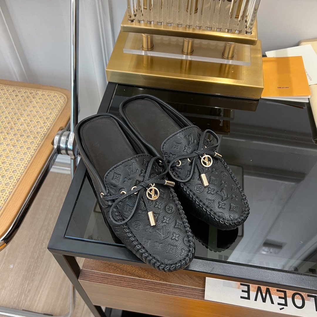 LOUIS VUITTON LV COSY FLAT LOGO STAMPING BLACK