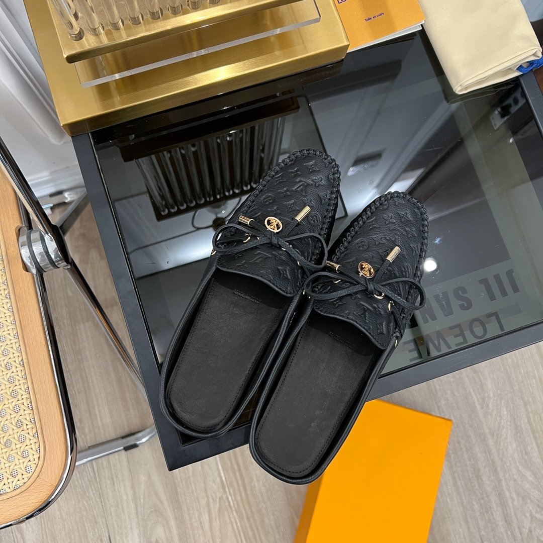 LOUIS VUITTON LV COSY FLAT LOGO STAMPING BLACK