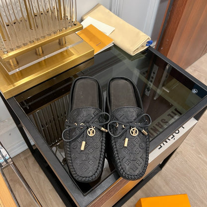 LOUIS VUITTON LV COSY FLAT LOGO STAMPING BLACK