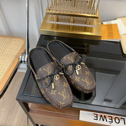 LOUIS VUITTON LV GLORIA FLAT LOAFER CLASSIC MONOGRAM BROWN