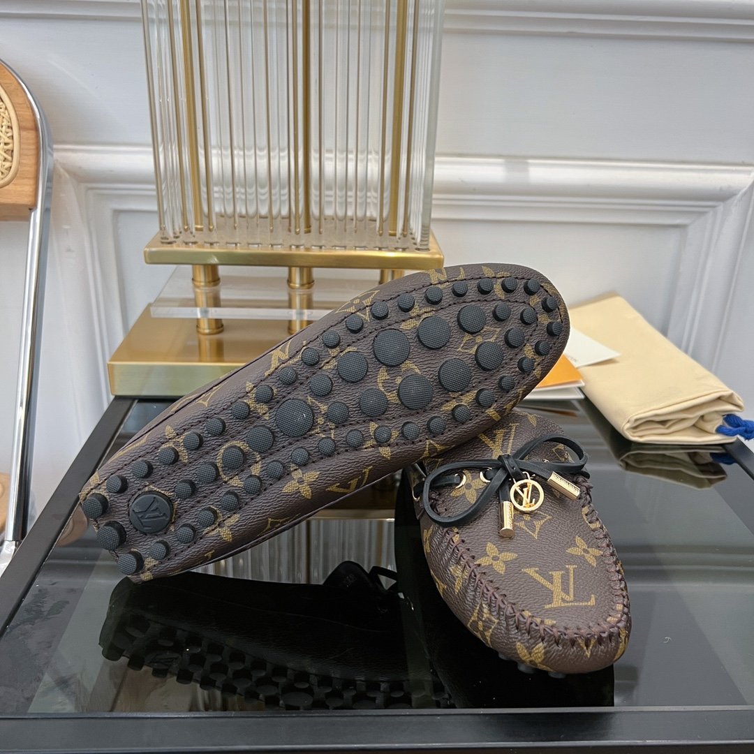 LOUIS VUITTON LV GLORIA FLAT LOAFER CLASSIC MONOGRAM BROWN