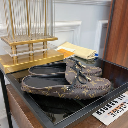 LOUIS VUITTON LV GLORIA FLAT LOAFER CLASSIC MONOGRAM BROWN