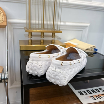 LOUIS VUITTON LV GLORIA FLAT LOAFER LOGO STAMPING WHITE