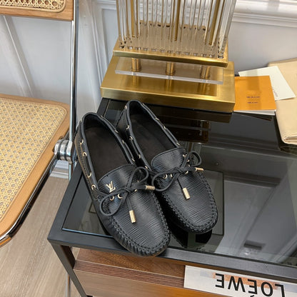 LOUIS VUITTON LV GLORIA FLAT LOAFER PLAIN BLACK