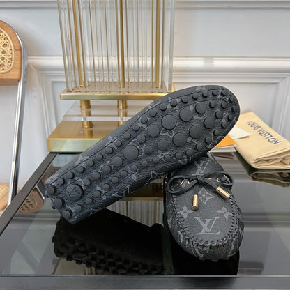 LOUIS VUITTON LV GLORIA FLAT LOAFER CLASSIC MONOGRAM BLACK