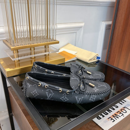 LOUIS VUITTON LV GLORIA FLAT LOAFER CLASSIC MONOGRAM BLACK