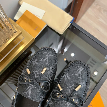 LOUIS VUITTON LV GLORIA FLAT LOAFER CLASSIC MONOGRAM BLACK