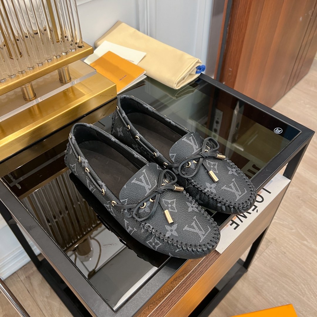 LOUIS VUITTON LV GLORIA FLAT LOAFER CLASSIC MONOGRAM BLACK