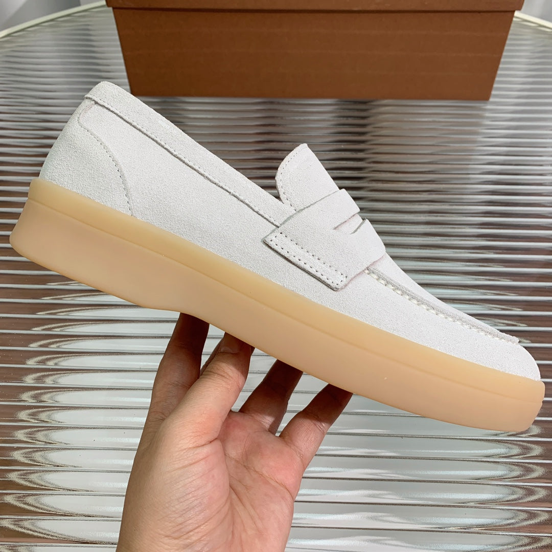 LP RETRO SUMMER WALK LOAFERS WHITE SUEDE