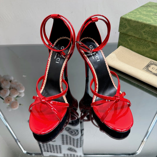 GUCCI 105 STRAPPY SANDAL CRIMSON LAMBSKIN