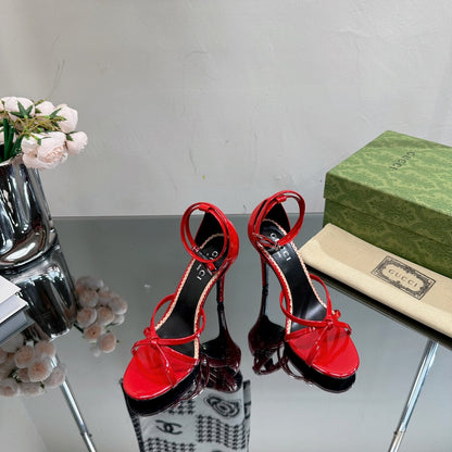 GUCCI 105 STRAPPY SANDAL CRIMSON LAMBSKIN
