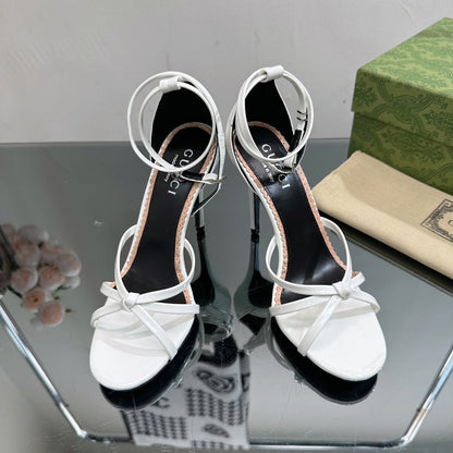 GUCCI 105 STRAPPY SANDAL WHITE LAMBSKIN