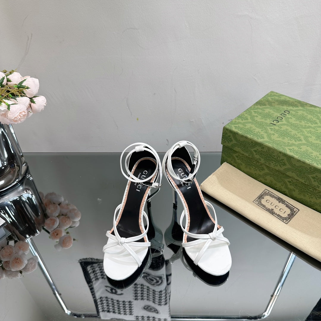 GUCCI 105 STRAPPY SANDAL WHITE LAMBSKIN
