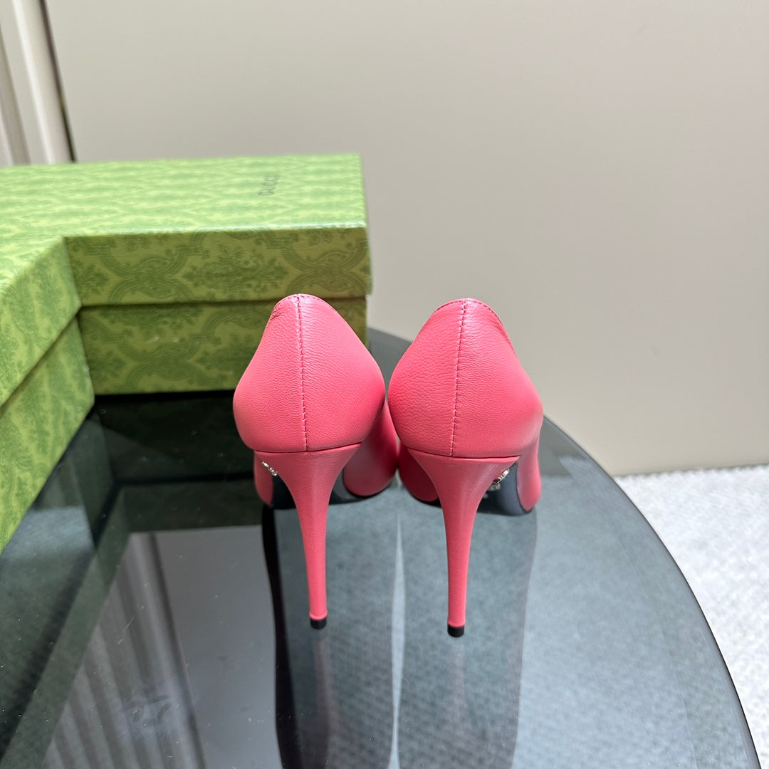 GUCCI 105 BASIC HIGH HEEL HOT PINK LAMBSKIN