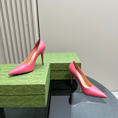 GUCCI 105 BASIC HIGH HEEL HOT PINK LAMBSKIN