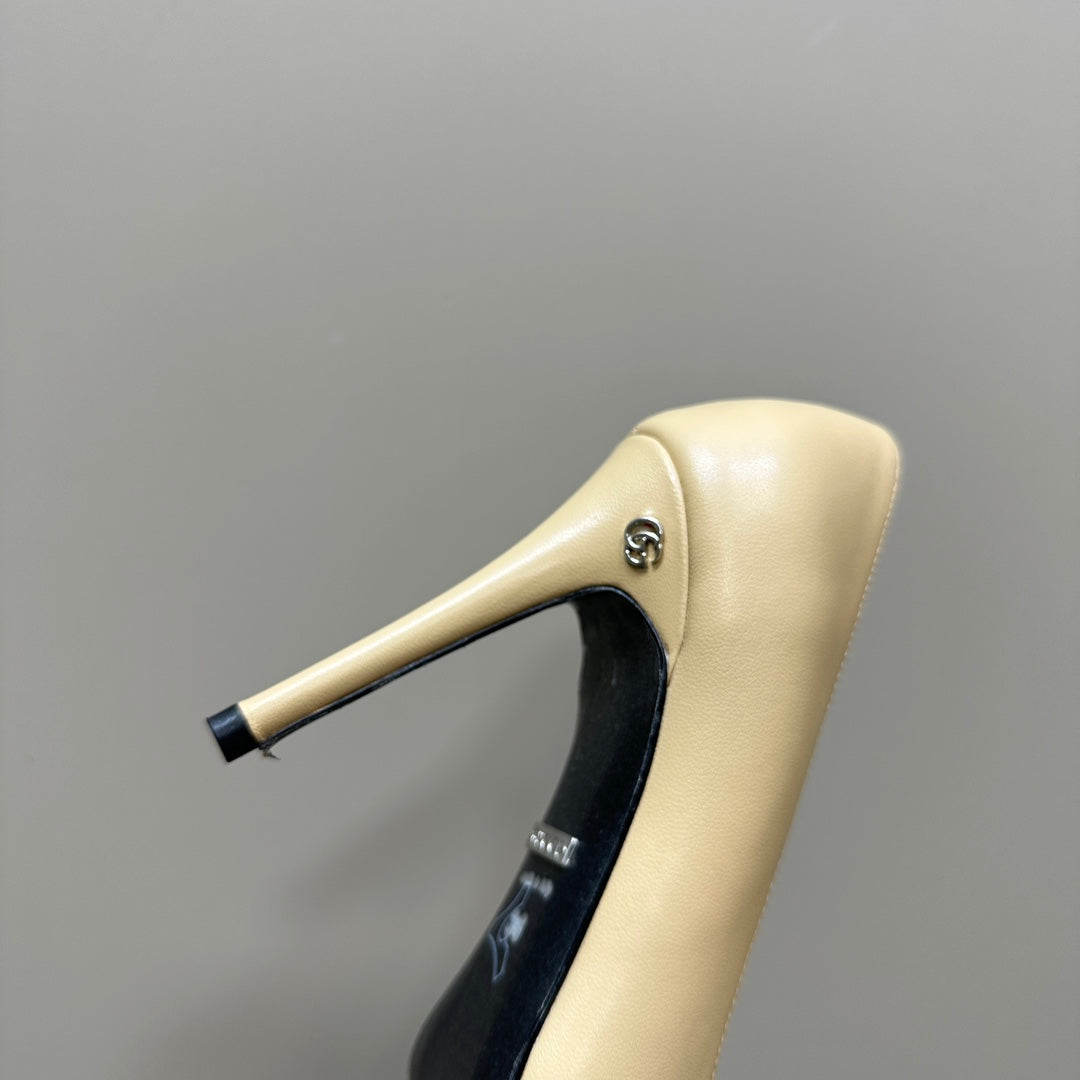 GUCCI 105 BASIC HIGH HEEL CREAM LAMBSKIN