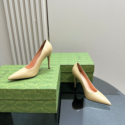 GUCCI 105 BASIC HIGH HEEL CREAM LAMBSKIN