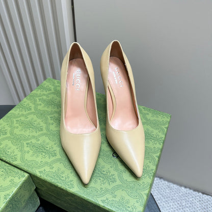 GUCCI 105 BASIC HIGH HEEL CREAM LAMBSKIN