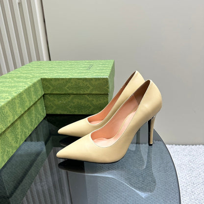 GUCCI 105 BASIC HIGH HEEL CREAM LAMBSKIN