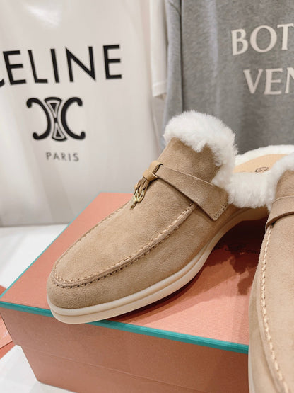 LP CHARMS WALK BABOUCHE LOAFERS CAMEL FLEECE