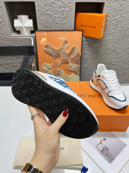 LOUIS VUITTON LV WOMEN SNEAKER IN WHITE MIX BLUE CALFSKIN