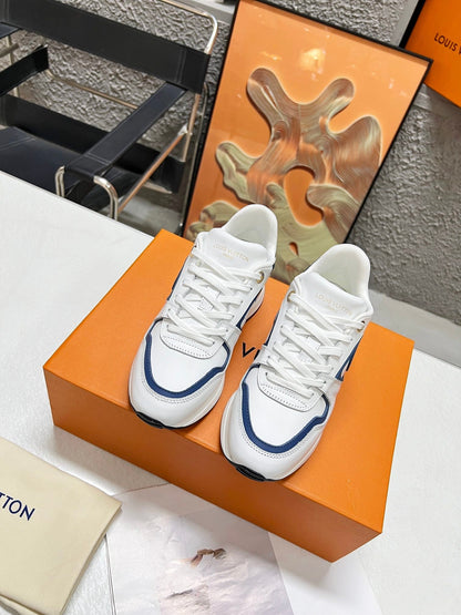 LOUIS VUITTON LV WOMEN SNEAKER IN WHITE MIX BLUE CALFSKIN