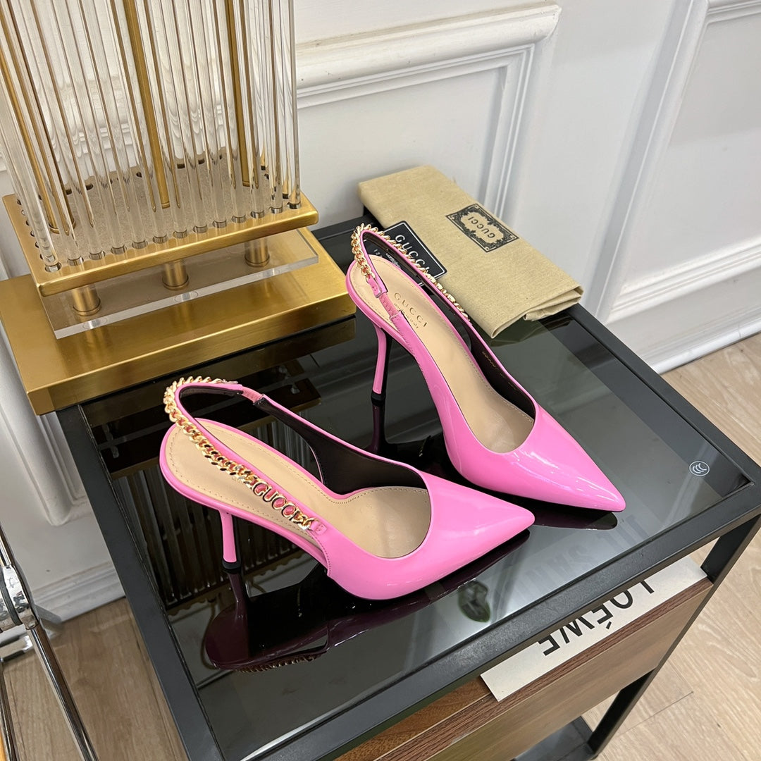 GUCCI SIGNORIA SLINGBACK PUMP TAFFY LAMBSKIN