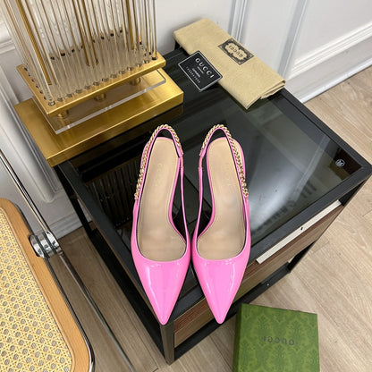 GUCCI SIGNORIA SLINGBACK PUMP TAFFY LAMBSKIN