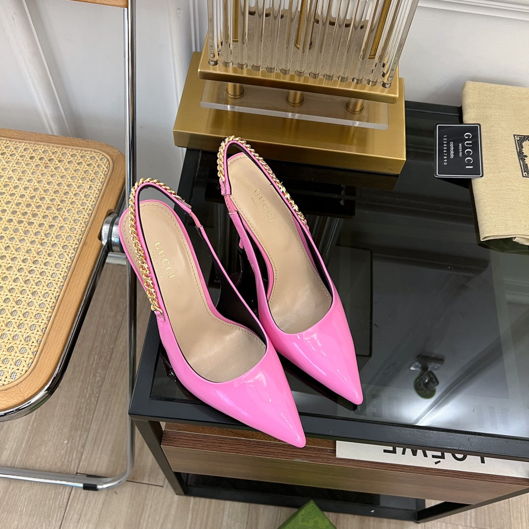 GUCCI SIGNORIA SLINGBACK PUMP TAFFY LAMBSKIN