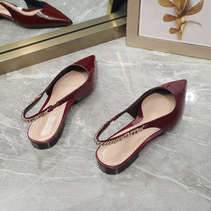 GUCCI Signoria Ballet Flat red wine