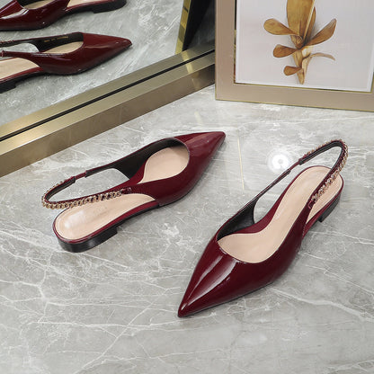 GUCCI Signoria Ballet Flat red wine