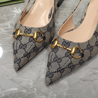 GUCCI Flat Sandals Black Caro
