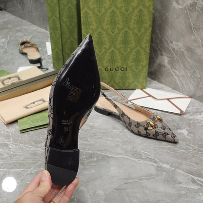 GUCCI Flat Sandals Black Caro