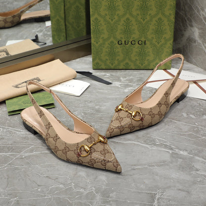 GUCCI Flat Sandals Brown Caro