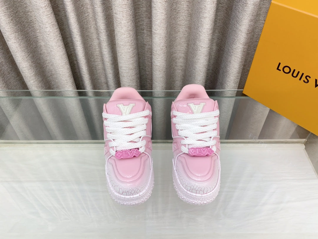 LOUIS VUITTON LV TRAINER PANG DING IN BABY PINK CALFSKIN