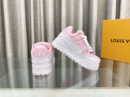 LOUIS VUITTON LV TRAINER PANG DING IN BABY PINK CALFSKIN