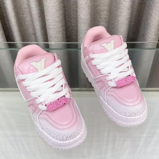 LOUIS VUITTON LV TRAINER PANG DING IN BABY PINK CALFSKIN