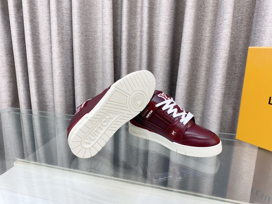 LOUIS VUITTON LV MAXI TRAINER IN GARNET RED CALFSKIN